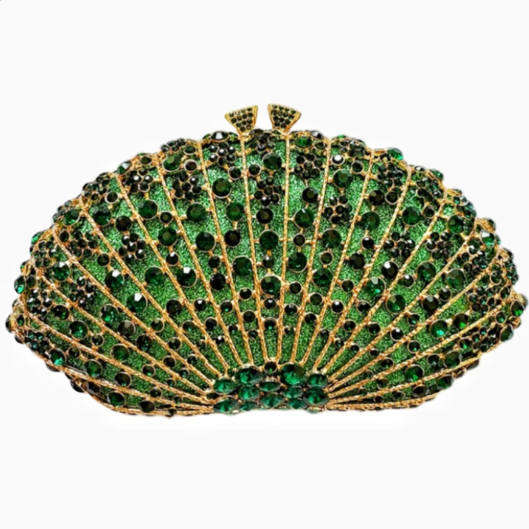Fan Women Multicolored Crystal Handbag for Dinner Party y Diamond Evening Bag Wedding Bridal Floral Gala Banquet Purse 250528