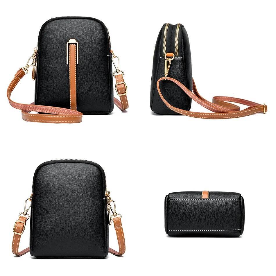 2024 New Designer Female Phone Small Shoulder High Quality Leather Crossbody Bags For Women Fashion Purse Messenger Bag