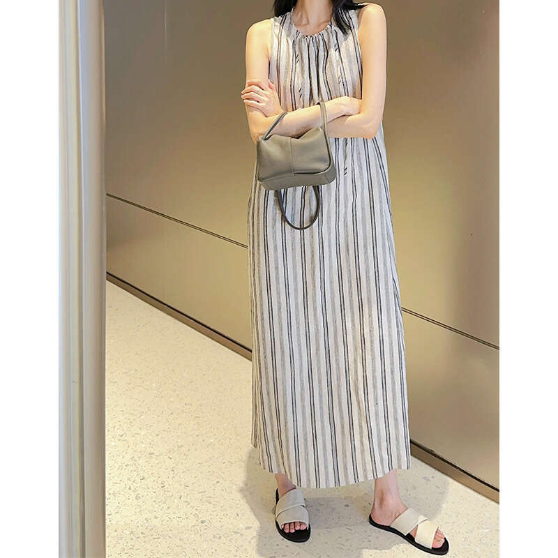 Korean Style Niche Canvas Open-Toe Lazy Slippers for Women Summer Outdoor New Wide Strap Simple Casual Flat Sandals