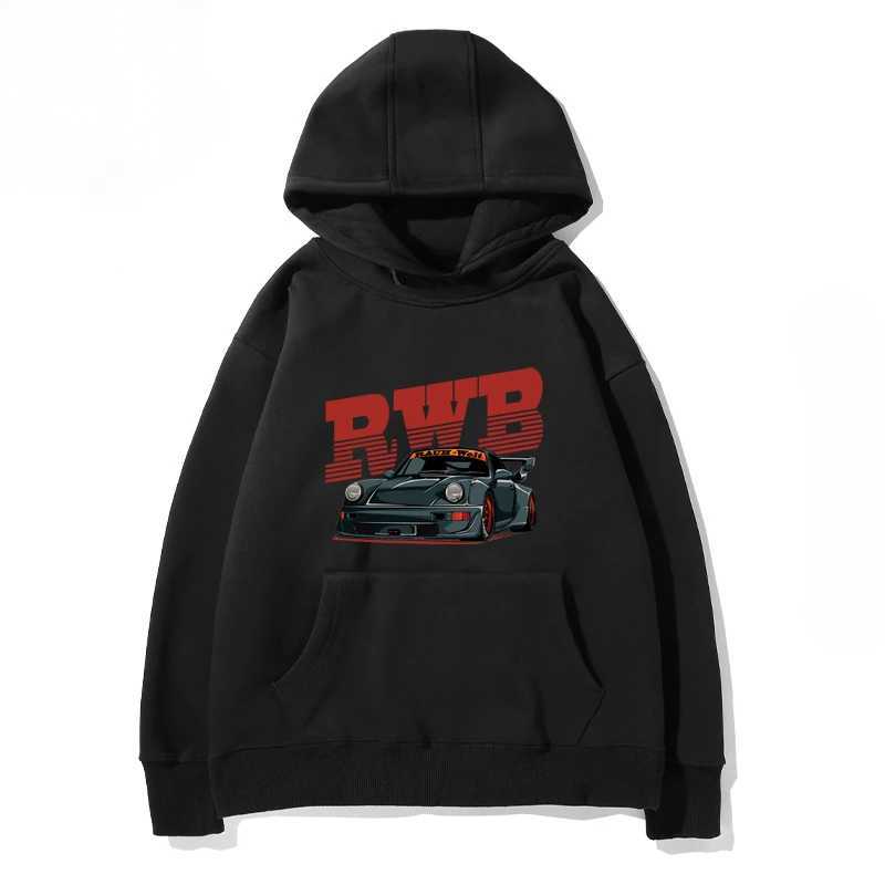 RWB Modified Car 911 Black Hooded Hoodie Men and Women of The Same Model 2024 New Autumn and Winter Casual Loose Top ClothingXJ250514