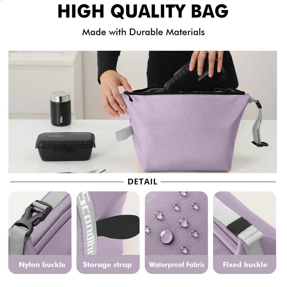 Portable Lunch Bag Woman Insulated Thermal Box Cooler Handbag Food Carrier For Office School Travel Picnic 250528