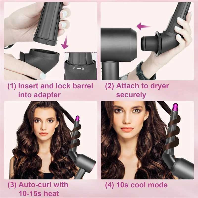 Long Barrels Attachment And Adaptor For Hair Dryer AccessoriesTransform Blow Dryer Into A Long Hair Cruler-A77GXJ250528