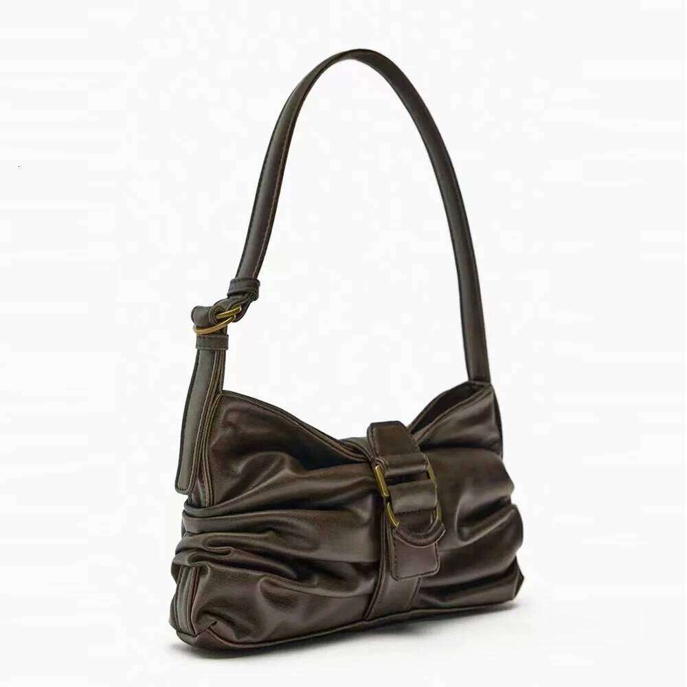 Women's Bags Designer Fashion Ruched Shoulder Bag Soft PU Leather Designer Handbags High Quality Armpit Bags For Woman Square Phone Purses