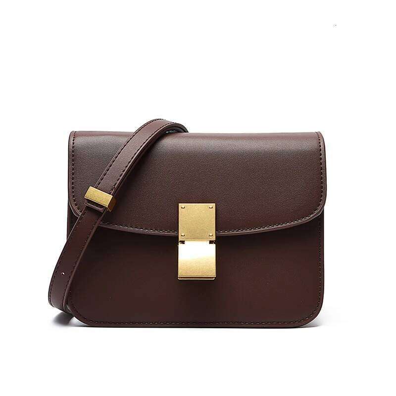 Elegant Small Square Women's Shoulder Crossbody Bag Premium Texture Versatile Buckle Handbag