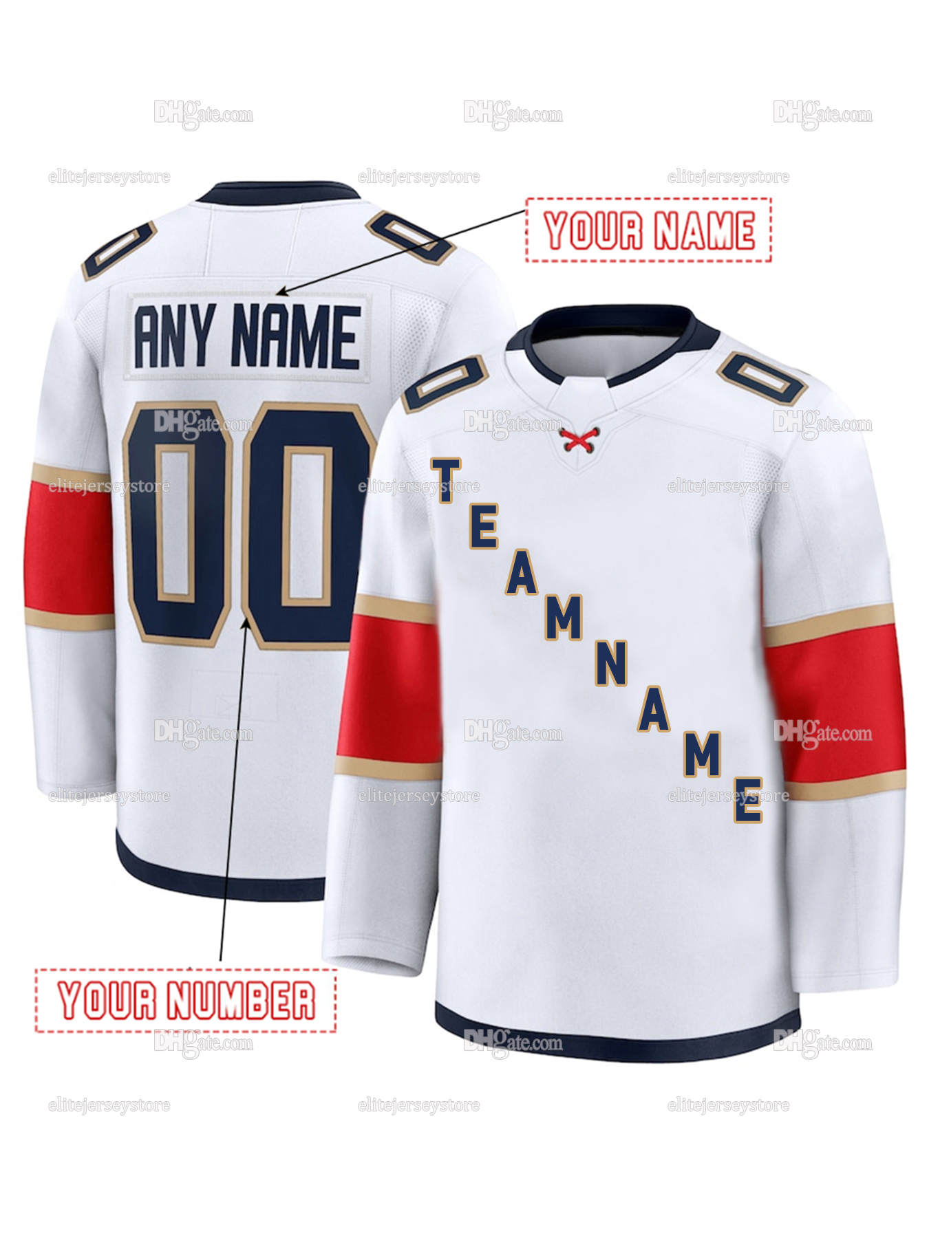 Personalized Custom Hockey Jersey Aleksander Barkov Brad Marchand Matthew Tkachuk Gustav Forsling Sergei Bobrovsky
