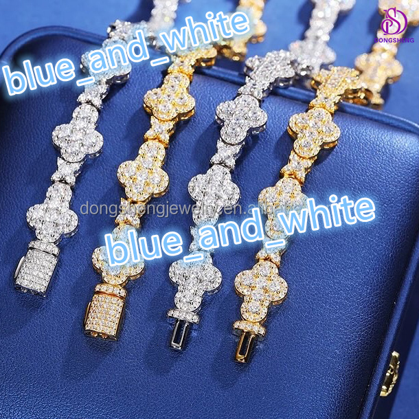 Vvs Moissanite Cuban Necklace 10mm Iced Out 925 Silver Moissanite Diamond Cuban Link Chain Hip Hop Women Jewelry Cross Necklace
