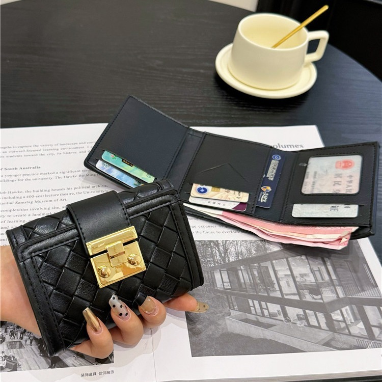 New Unisex Wallet Women Travel Everyday Use Modern Leather Genuine Coin Purse Mini Snap Multiple Card Slots Multicolor Brown Cash Compartment Credit H