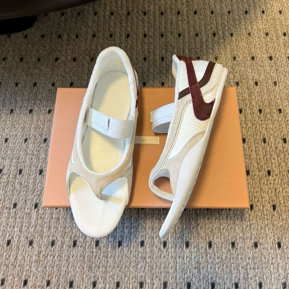 Sheepskin Version ~ Korean Style One-Strap Flat Toe Post Sandals for Women 2025 New Spring Summer Sports Dexun Shoes