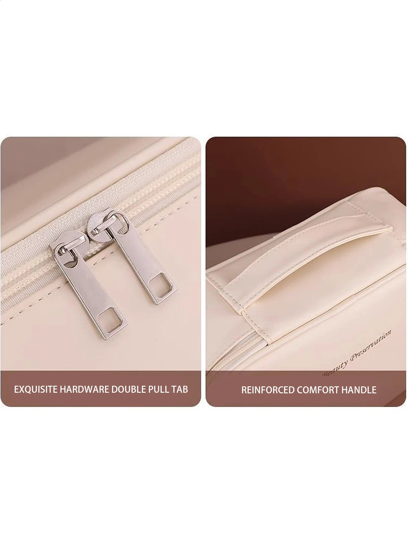 PU leather makeup bag with large capacity portable and highend outdoor feel layered multilayer waterproof case 250528