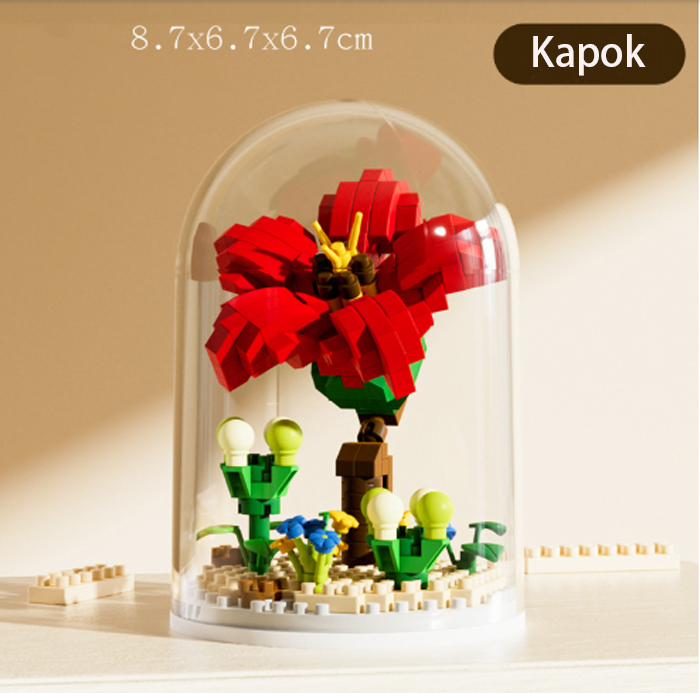 Building block flower toys puzzle assembly building blocks small particle girls flower bouquets gifts with box 02