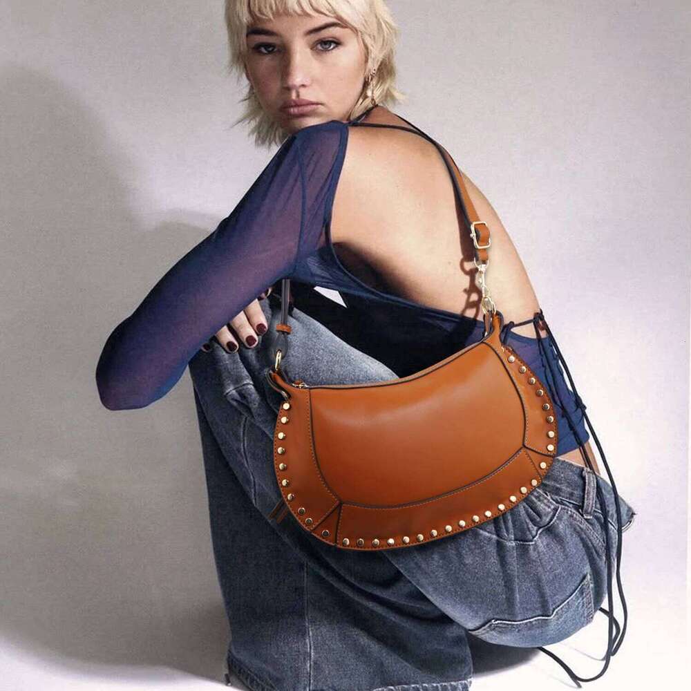 Women's Bags Designer Fashionable Studded Baguette Punk Inspired, Wome's Small Moon Shoulder Bag, Designer Handbags Streetwear