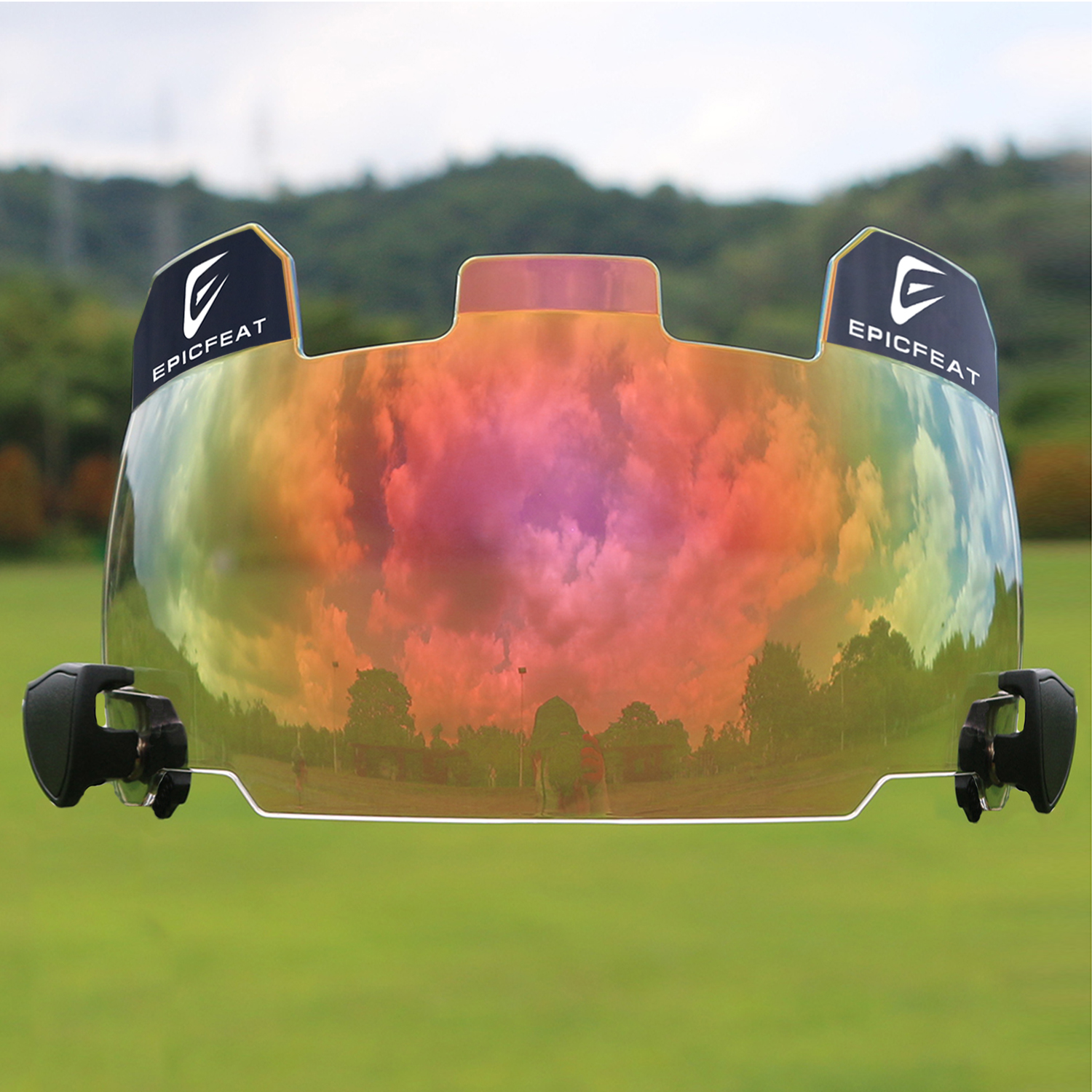Football mask Universal One Size Fits All American Football Helmet Sun Visor with Spherical Mirror