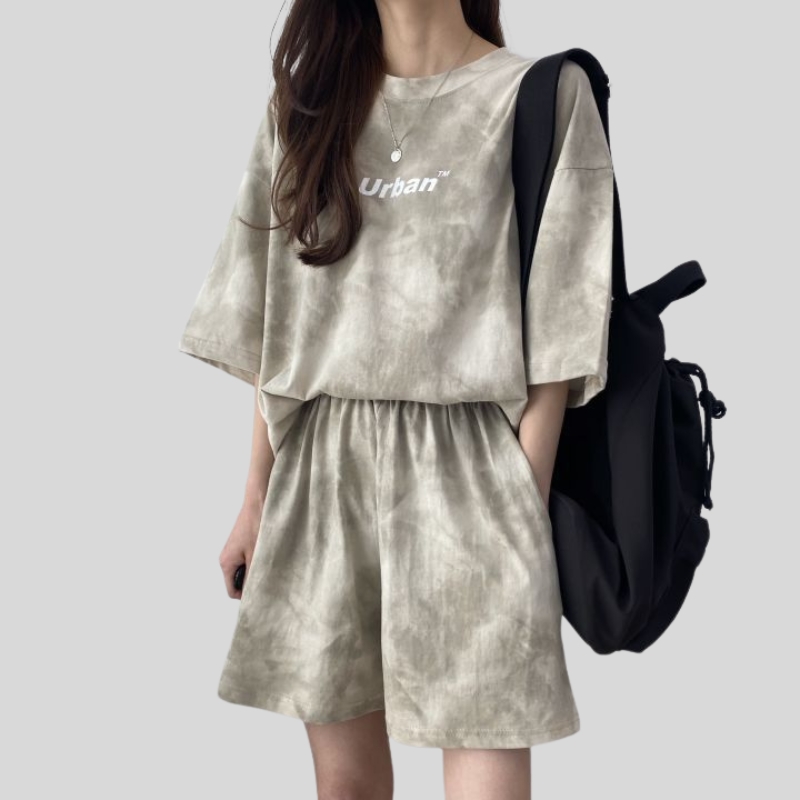 New fashion classic sports suit women's summer plus size thin top casual shorts
