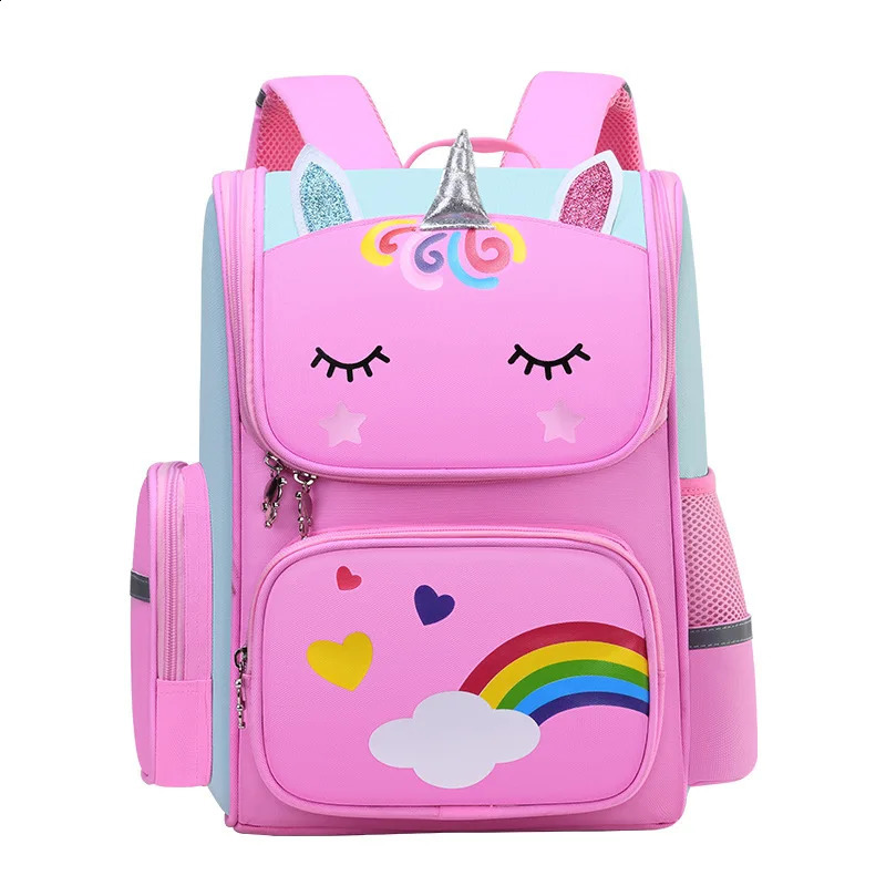 Kid Backpack for Girl Unicorn Children Bookbag Rainbow Eyes School Bag Teen Girl Backpack for Traveling Waterproof Mochilas 250529