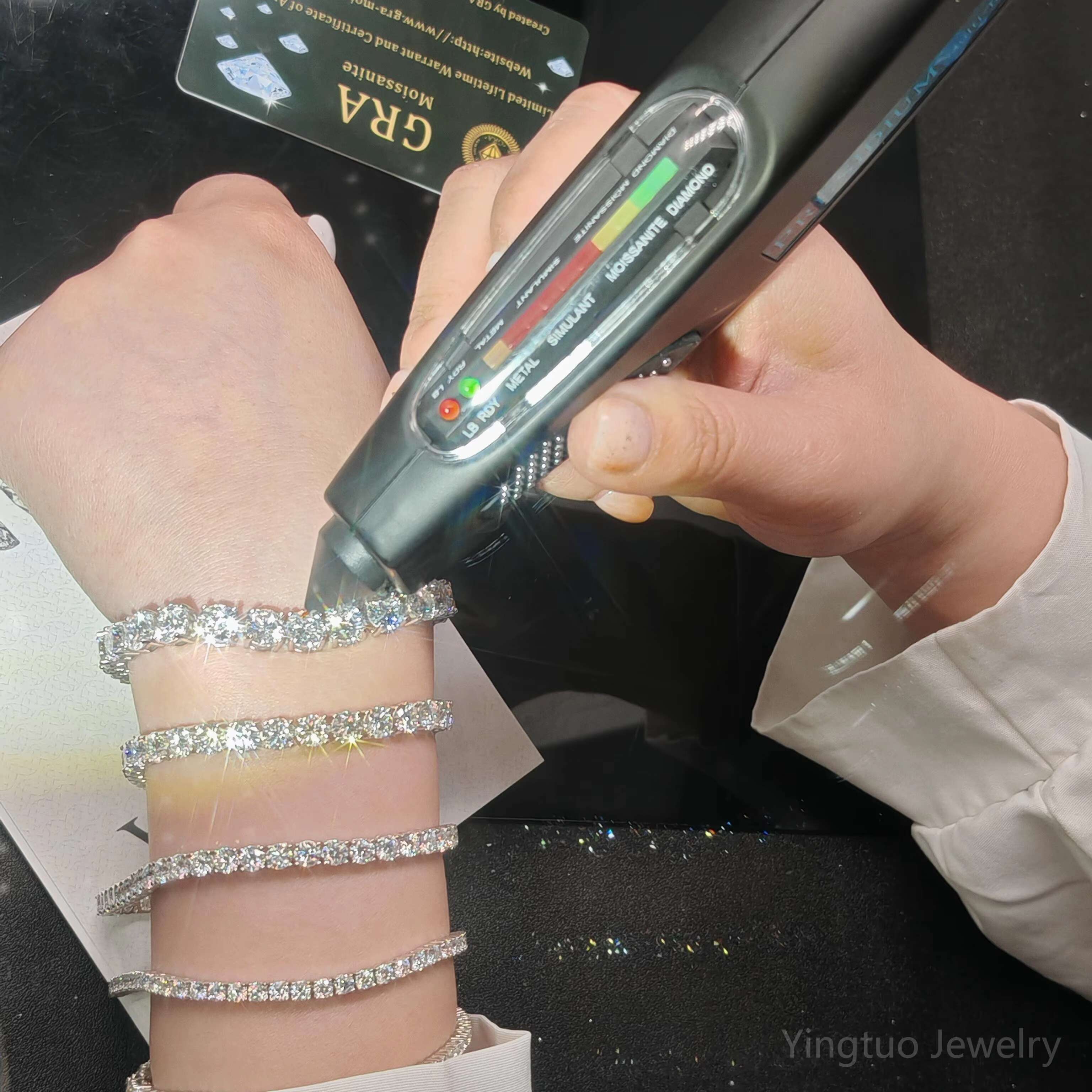 Wholesales Price 3mm Luxury Hip Pop S925 18K Gold Plated Moissanite Tennis Bracelet 3mm Fashionable Necklaces Bracelets
