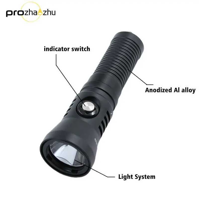 1200 Lumen Diving Light IP68 100M Aluminum Alloy 21700 Rechargeable Diving FlashlightXJ250529
