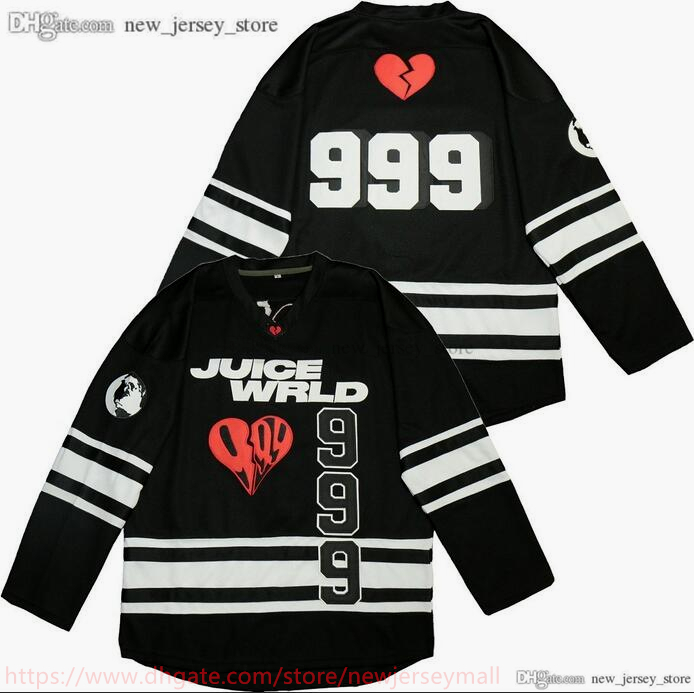 S-6XL Movie Throwback Hockey JUICE WRLD 999 Jersey Embroidery Breathable Sport Sale High Quality Jerseys Ice Sport Classic Retro