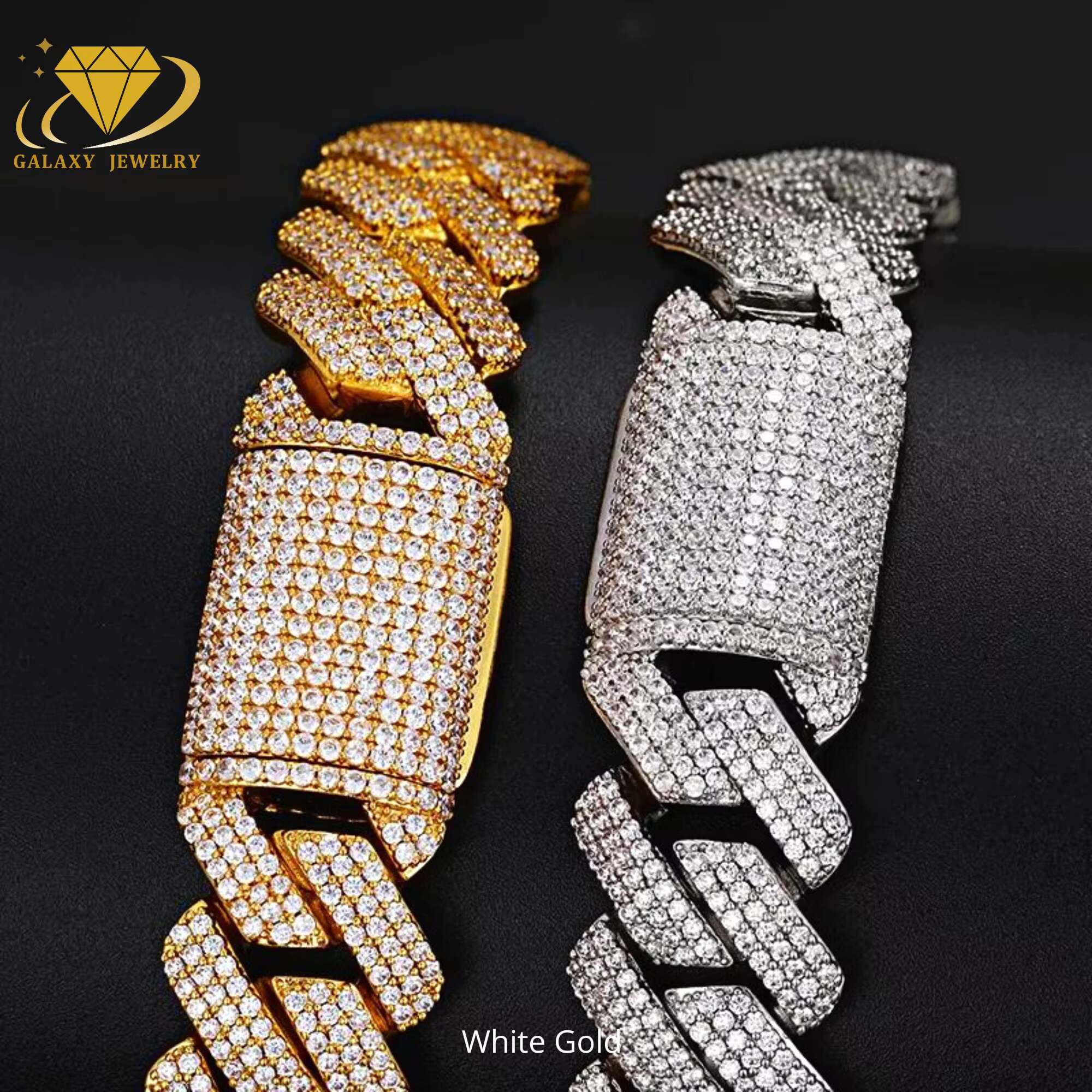 Hip Hop Men Jewelry 925 Sterling Silver 3 Rows Chunky Necklace Iced Out Heavy 20mm Moissanite Cuban Link Chain Necklace