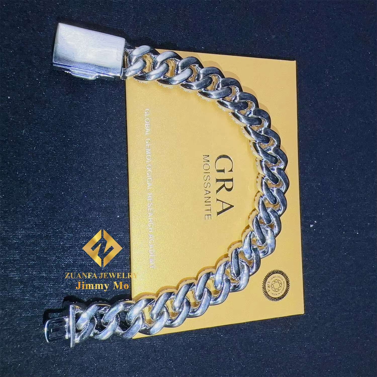 Fashion Style 12mm Two Row 925 Solid Silver Iced Out Hip Hop Fire Jewelry VVS Moissanite Best Quality Cuban Link Chain Bracelet