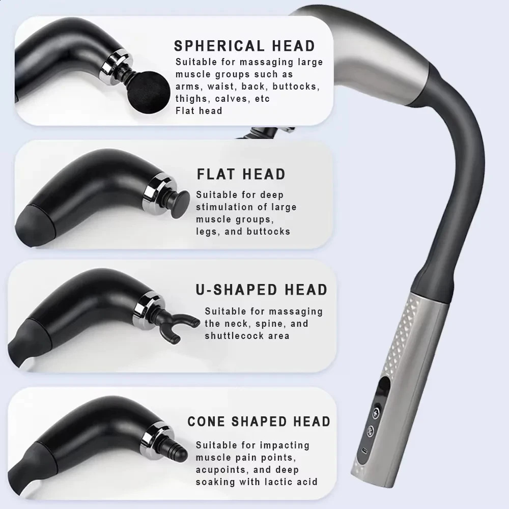Smart Massage Gun Electric Massager Massage Hammer Rechargeable Home Handheld Hammer Back Artifact Body Massager 250519
