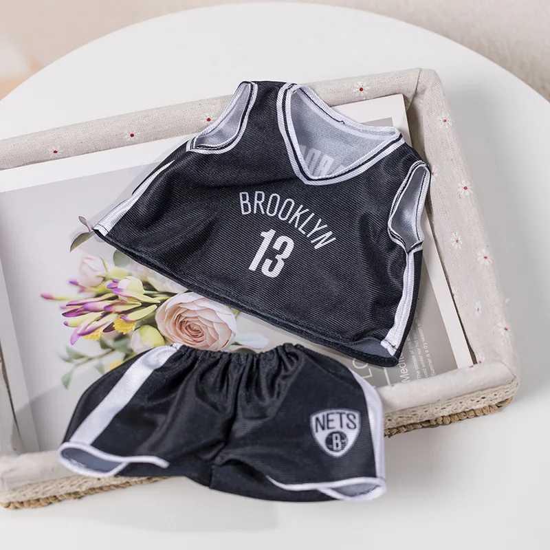 25cm Cute Bear Plush Toy Stuffed Teddy Bear Wear Basket Star T-shirt Kids Toys Birthday Christmas Gift for Basket Fans R250529