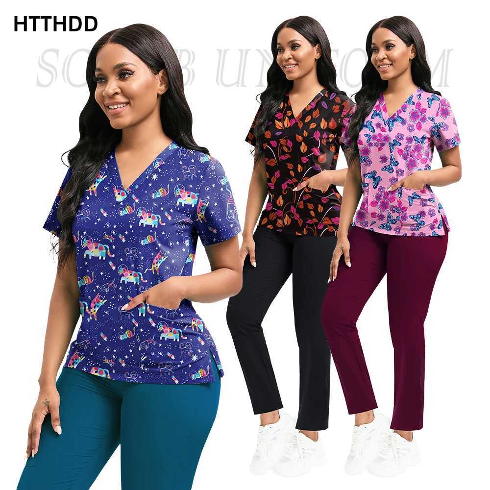 Beauty Sn Workwear Surgical Uniforms Women Medical Nurse Clinical Scrubs Tops+Pant Set Spa Doctor Nursing Suit Unisex Uniform W250625