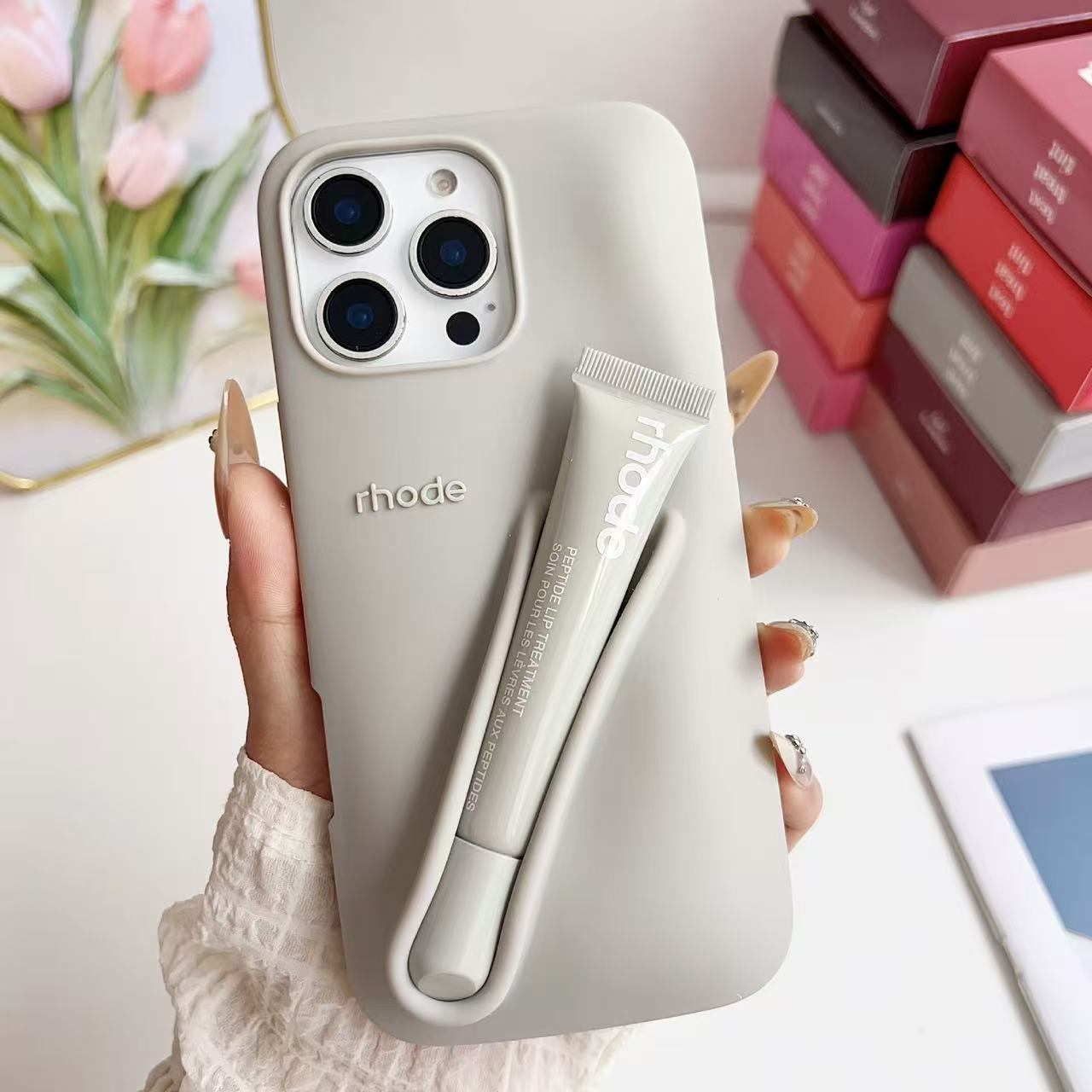 rhodes phone case For iPhone 16 Pro Max case 16 15 Plus 14 Pro 13 12 Luxurys Designer Fashion iphone case Lip Gloss Lipstick Lip Balm 3D Silicone Phon