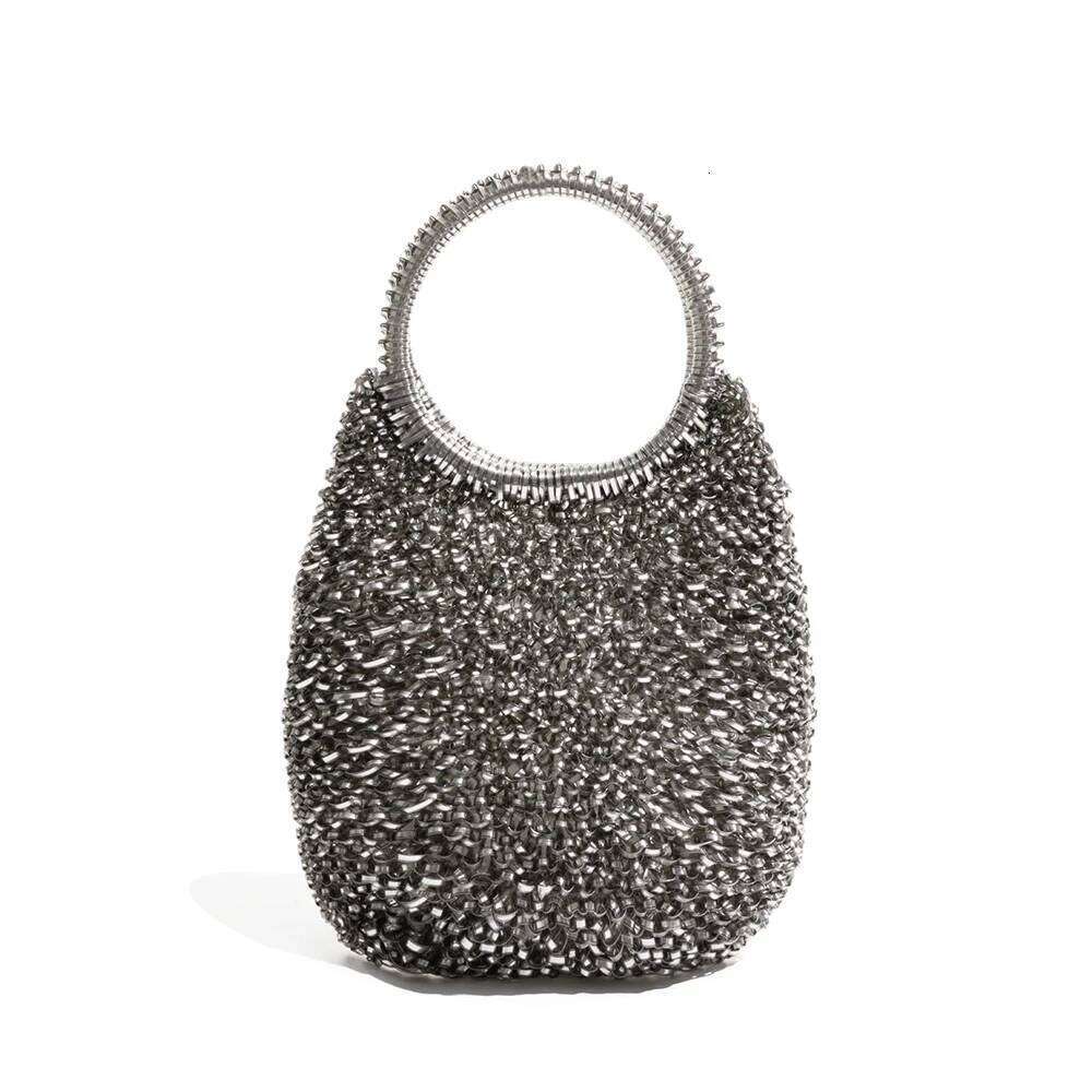 Women's Bags Designer Clear PVC Woven Bags For Women Hollow Round Handle Purses And Handbags Evening Wedding Clutch Shoulder Crossbody Bag