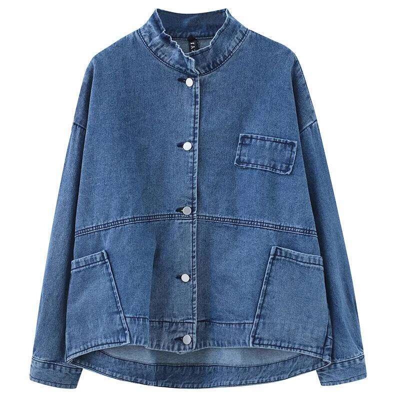 long sleeve jean jaket causal loose spring autumn denim Jacket Coat women Clothes Cardigan Outerwear