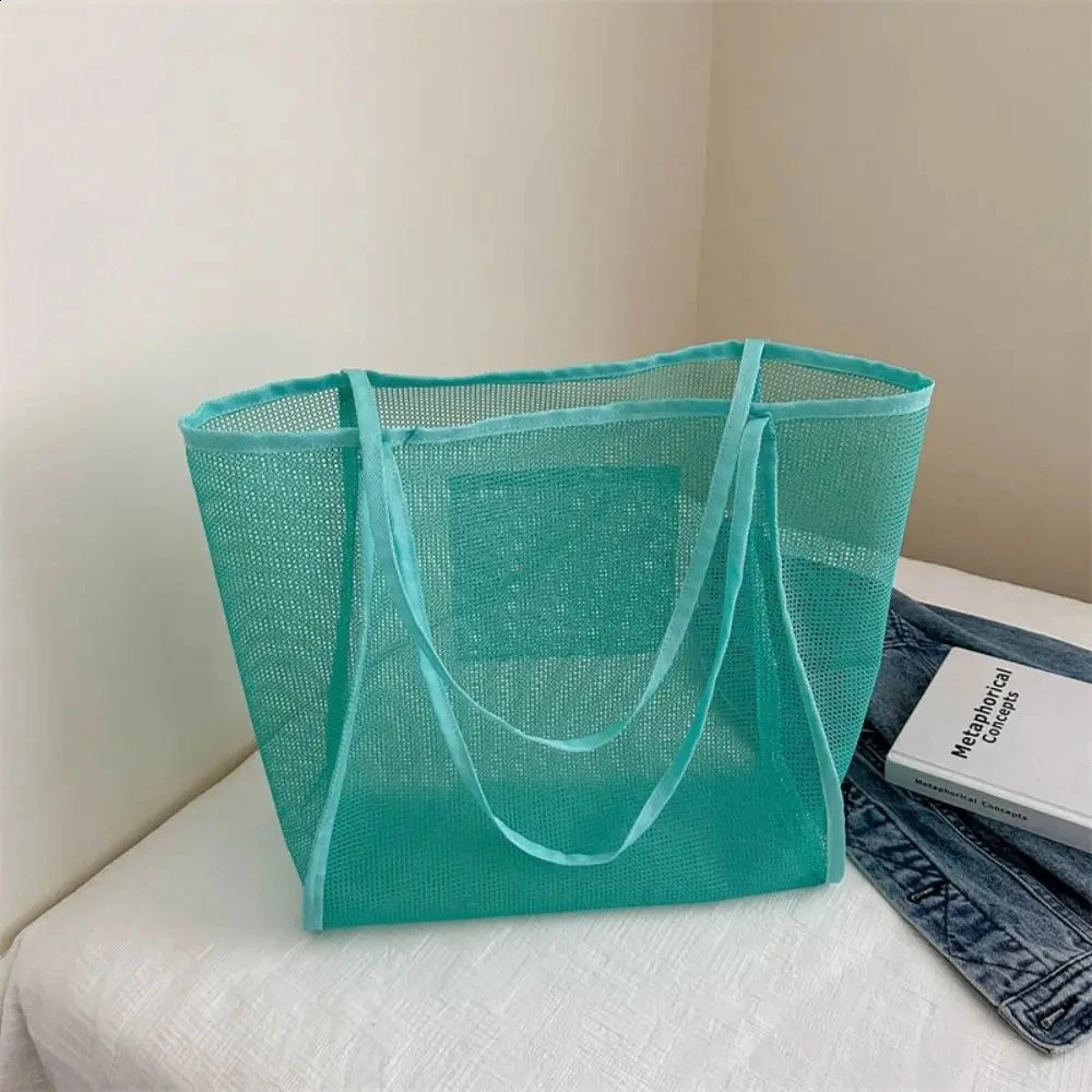 Portable Summer Hollow Tote Bag Swimming Leisure Net Shoulder Beach Largecapacity Shopping Outdoor 250528