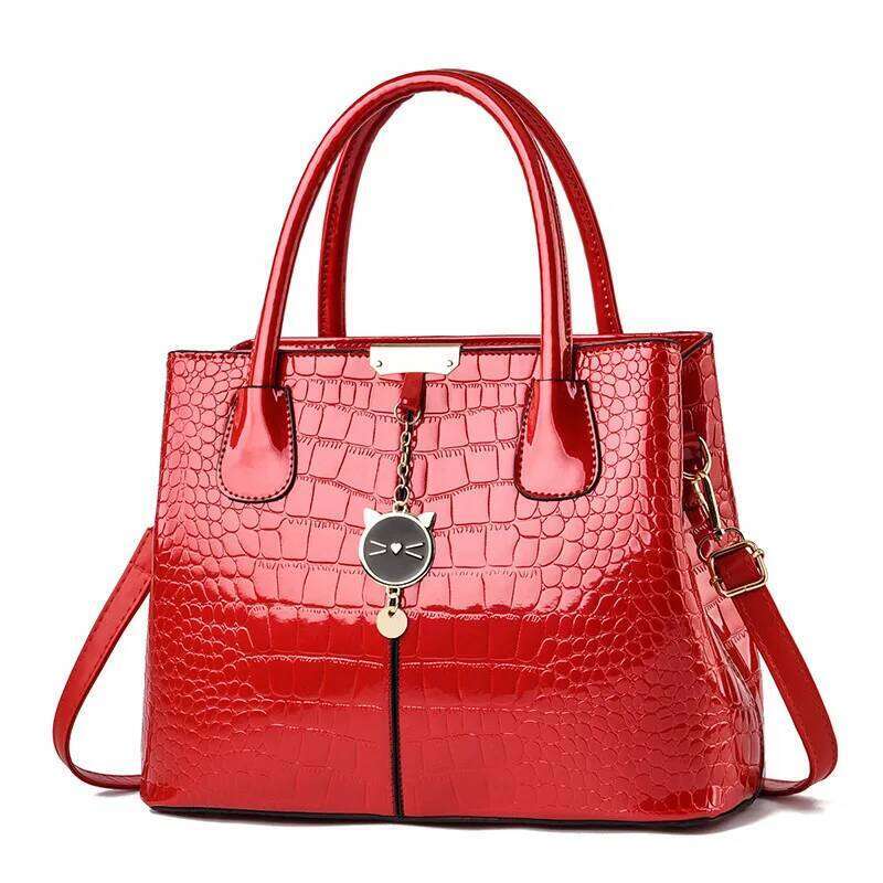 Brand Designer Women'S Handbag New Shiny Leather Shoulder Large Capacity Crossbody Classic Commuting Tote Bag