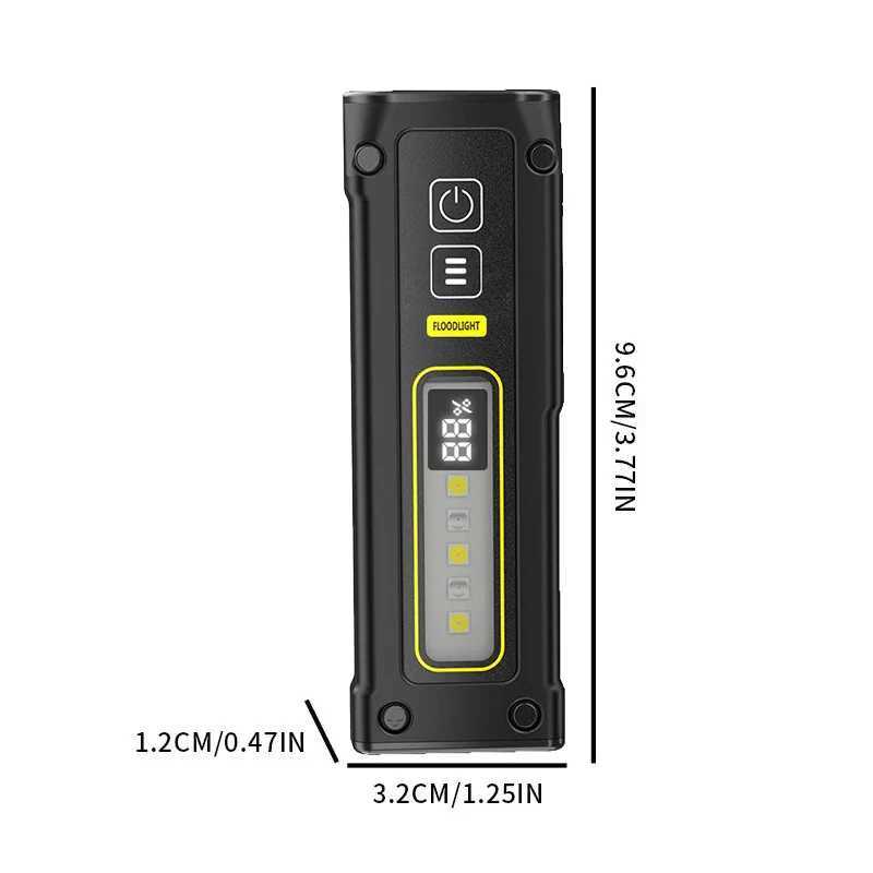 Mini LED Magnetic Warning Camping Flashlight Working Light Multifunctional COB Keychain Light Rechargeable Flashlight OutdoorXJ250529