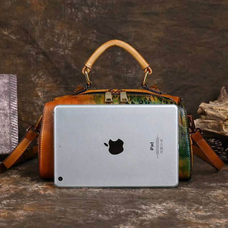 MOTAORA New Retro Leather Women's Shoulder Bag 2025 Trend Ladies Handdrawn Designer Handbag Women Bags Handbags