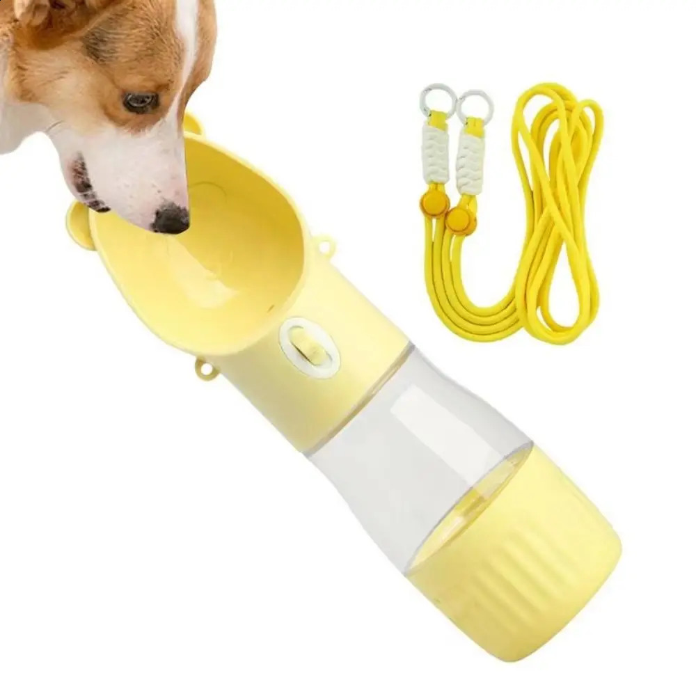 free shipping 2 in 1 Dog Bottle Leak Proof Lightweight Drinking Cup for Puppy Durable with Food Dispenser Cats Water Feeder Bowls Hiking 250528