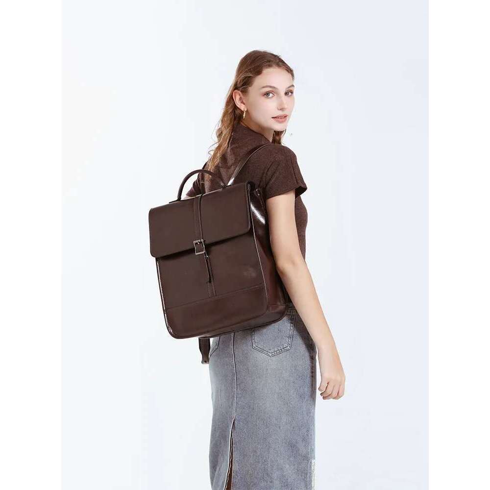 100% Genuine Letaher Women Waterproof Handbag Design Commuter Computer Backpack For Students Schoolbag