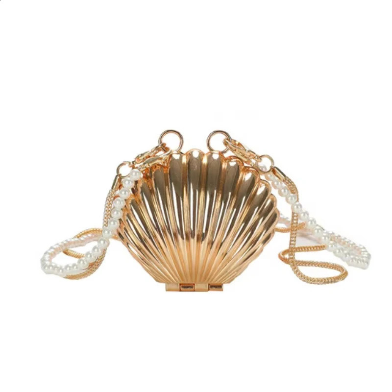 Summer Lipstick Bags for Women Fashion Pearl Mini Purse Crossbody Bag High Quality Gold Shell ner Shoulder 250528