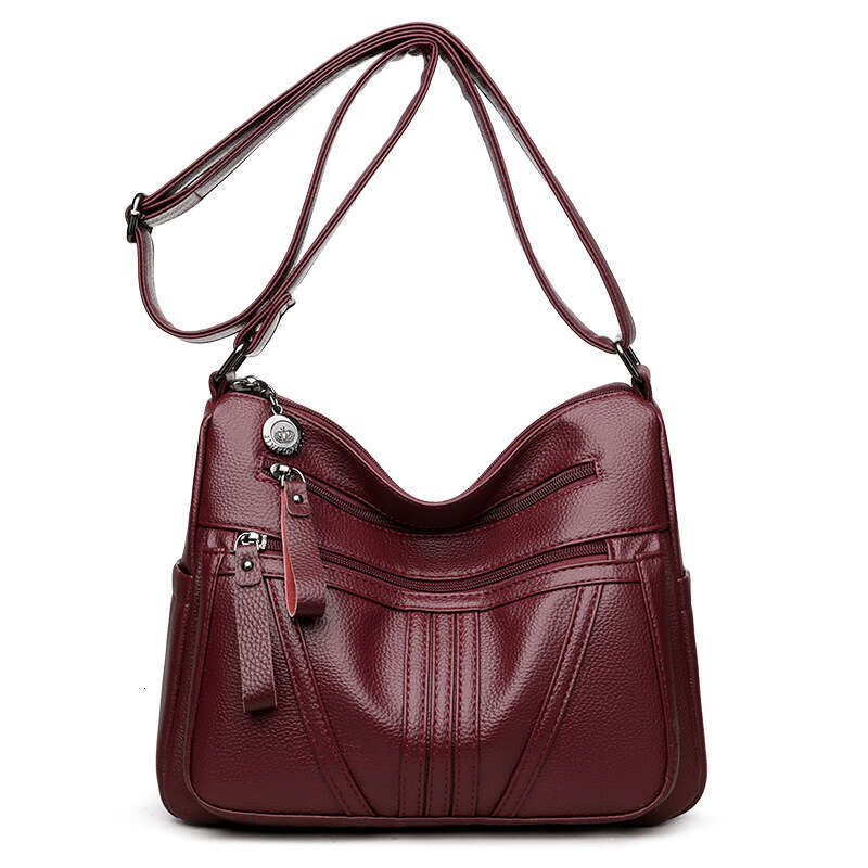 Minimalist Solid Color Spring Summer New Versatile Large Capacity Multi-Layer Single Shoulder Crossbody Women's Commuter Mom Bag B5