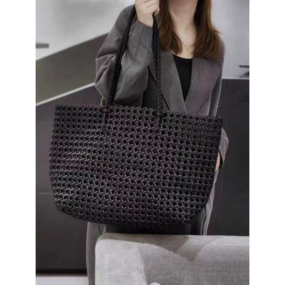 Tote Bag New Woven Large Capacity Bag Harajuku Style Literary Youth Simple Versatile Quilted Rope Shoulder Handbag Shoulder Bag Braided Handbag