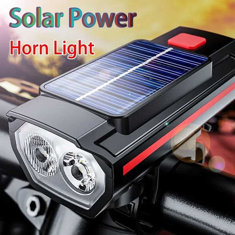 Bicycle Front Light USB Rechargeable with 120dB Horn Highlight MTB Road Bike Headlight Night Riding Warning Lamp Cycling Light XJ250529