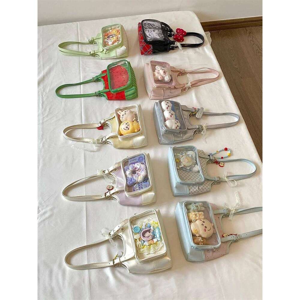 Xiuya Floral Womens Shoulder Elegant Fashion Casual Cute Ita Bag Exquisite Lolita Jk Literary Transparent Female New Handbag