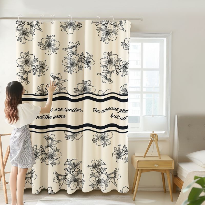 T0487 modern simple partition hanging ring home bedroom door curtain pastoral style kitchen bathroom blocking curtain curtain