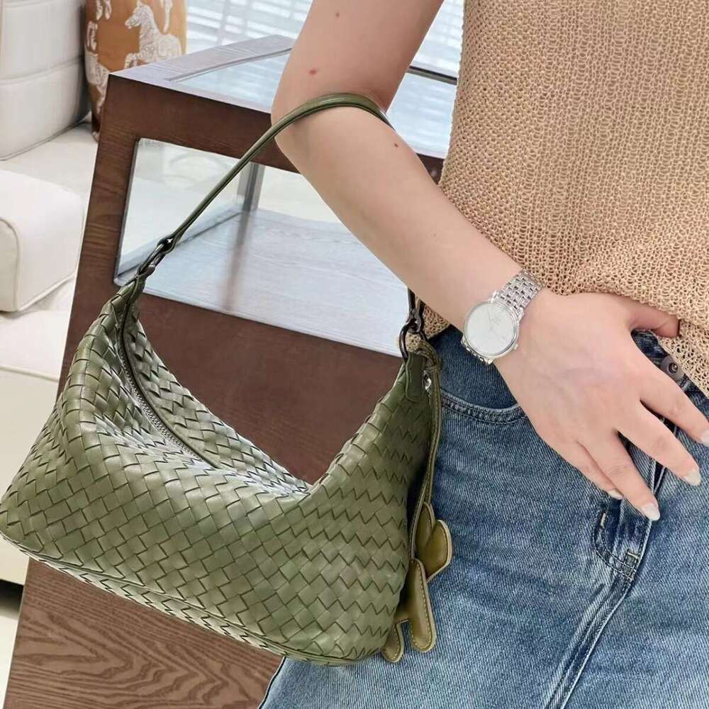 Tote Bag Braided Handbag Luxury Crescent Fashion Genuine Leather Women S Woven Handbag Large Capacity Underarm Bag Shoulder Bag