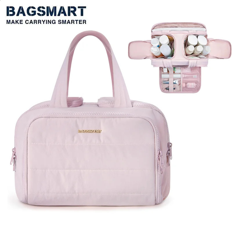 BAGSMART Makeup Bag Travel Toiletry Cosmetic Women Lightweight Essentials organizer Large Capacity pouches 250528