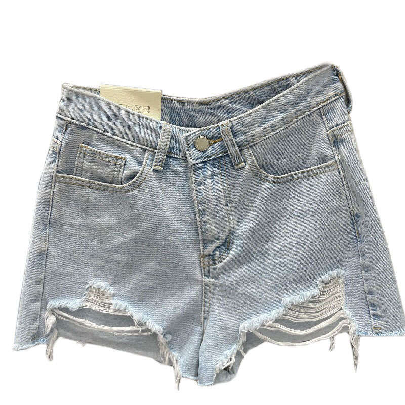 Shorts Women Denim Shorts Denim Shorts Internet Celebrity INS Style New Plus Size Loose Fit Curvy Women Korean Version Line Ripped Hot Pants For Summe