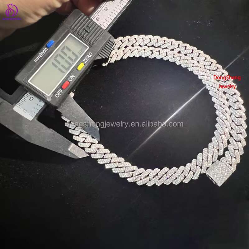 Pass Diamond Tester Gra Moissanite Jewelry Diamond 10mm Wide 925 Sterling Silver Cuban Link Chain for Rapper Hip Hop Necklace