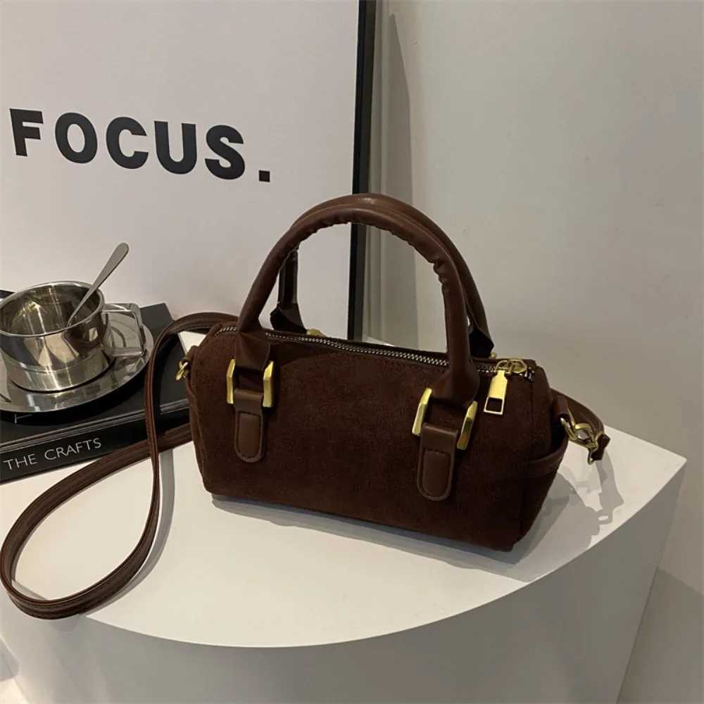 Retro Faux Suede Womens Shoulder Bag Solid Color Ladies Messenger Bags Simple Matte Leather Female Tote Vintage Handbags Purse XJ2520528