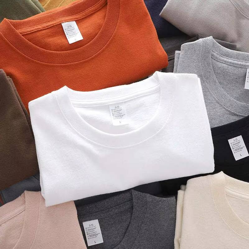 High-Quality Your Brand Logo 100% Cotton O-Neck Blank Solid Color Casual Men's T-Shirt