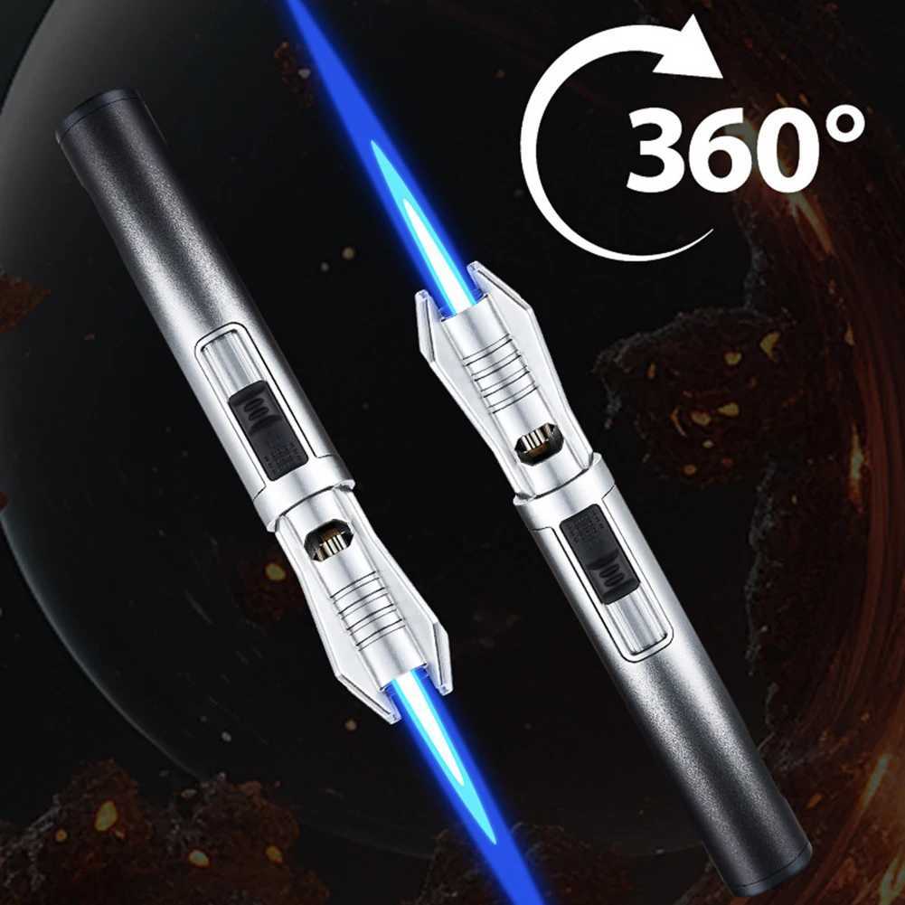 Metal Jet-Lighter Compact Portable Blue Flames Torches Lighter For Camping T250529