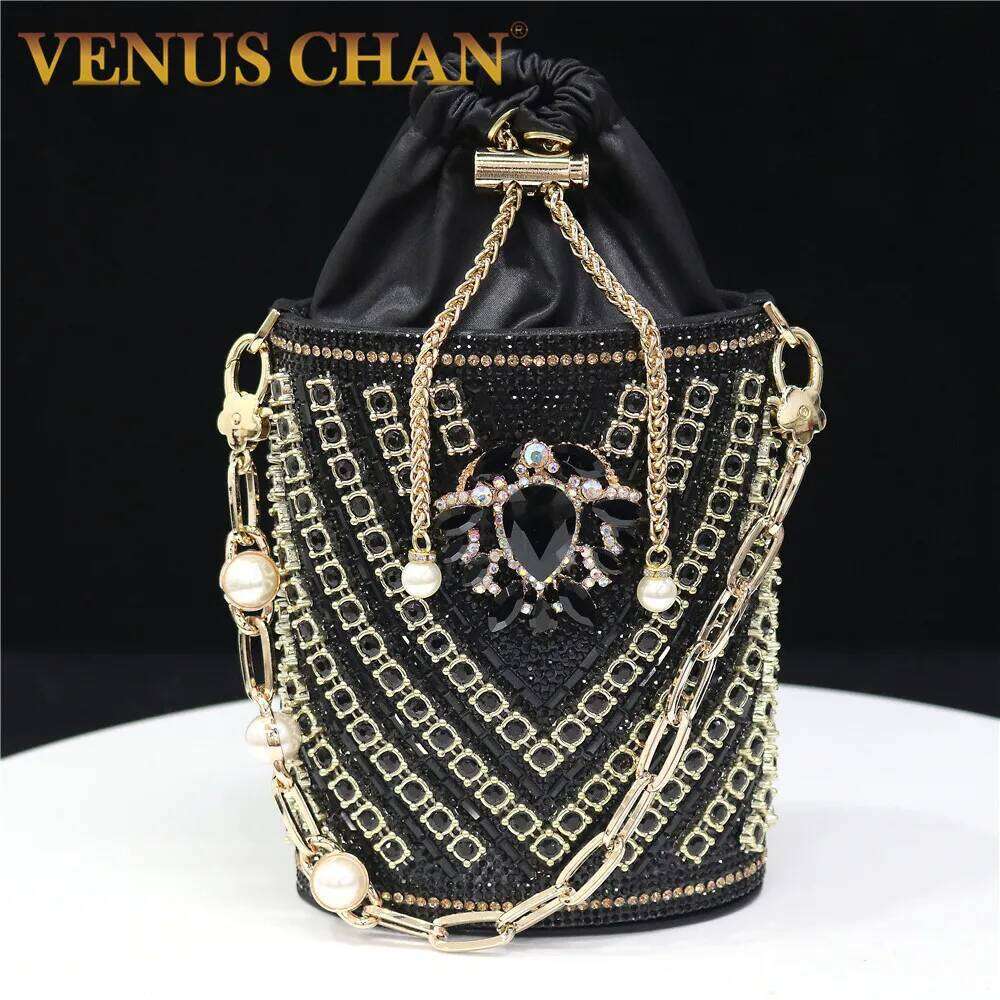 Bucket Crystal Bag Dias 11 Color Women Evening Bags Flower Rhinestones Egg Design Fashion Female Clutch Handbags
