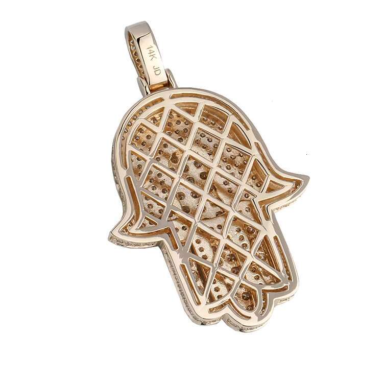 Hip Hop Fashion 925 Sterling Silver Iced Out Diamond Moissanite Hamsa Hand Pendant Rapper Charm Moissanite Pendants Charms